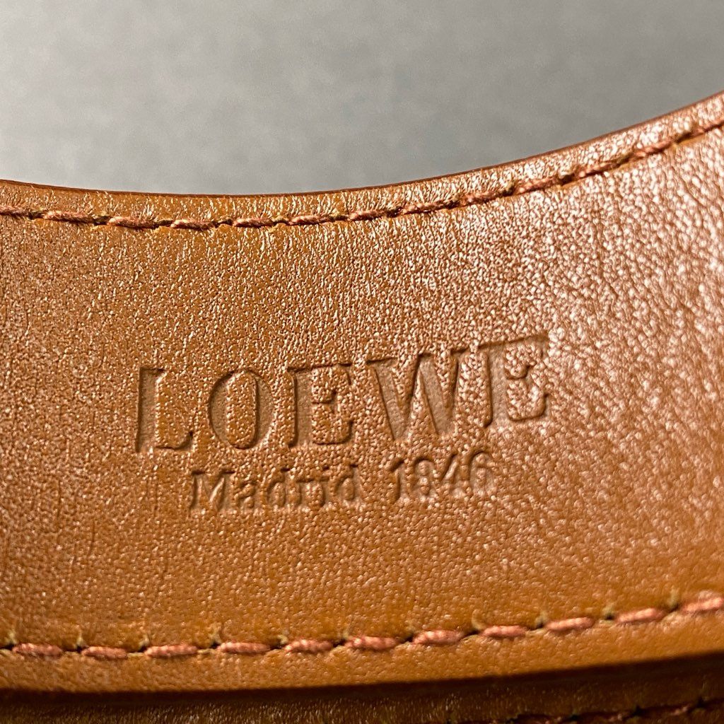 9f23 LOEWE ロエベ レザーベルト 80 ブラウン Leather Belt イタリア製