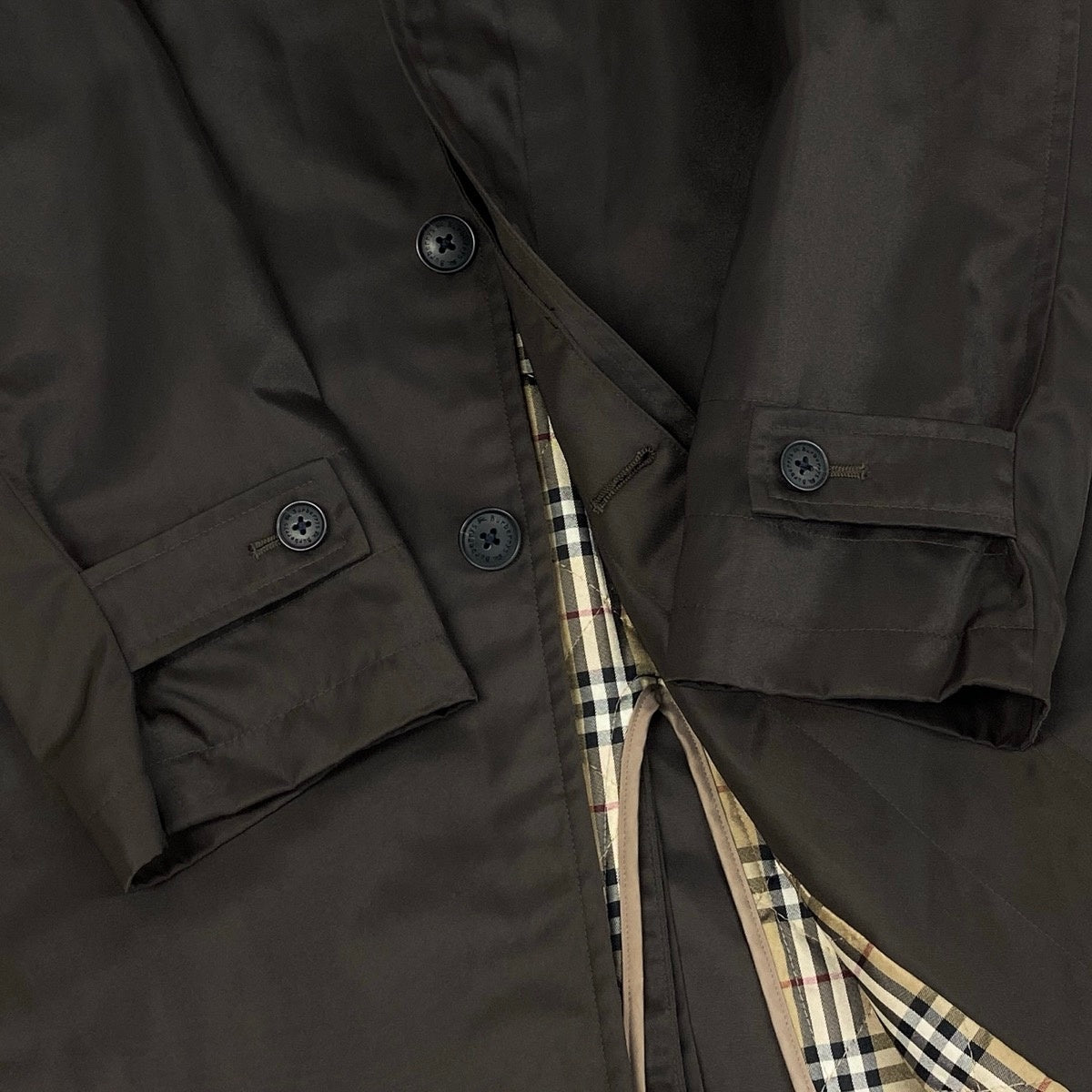 Mi4 【美品】 Burberrys CLASSICS バーバリー 中綿ステンカラーコート バーバリーチェック サイズM ブラウン メンズk02i