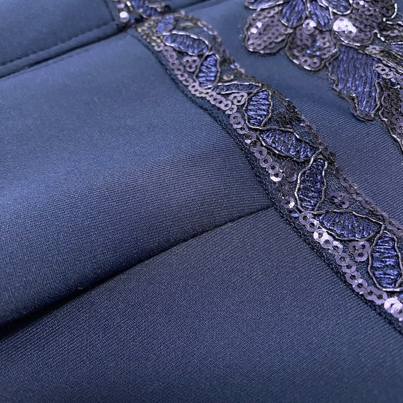 4c29 TADASHI SHOJI タダシショージ 刺繍ドレスワンピース スパンコール刺繍 膝丈 AGD19068MJ 2サイズ ネイビー レディース 女性用u02t