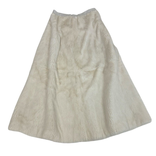 84k5《希少》 Pellacci 極白 パールミンク ロングスカート ホワイト 最高級本毛皮 MINK FUR リアルファーt18r