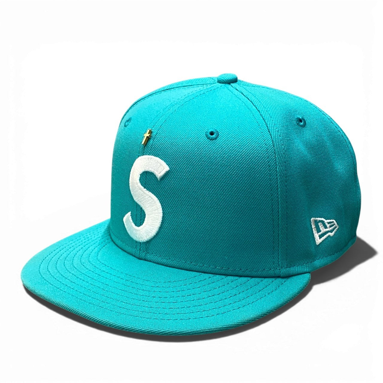 a23 Supreme シュプリーム × NEW ERA ニューエラ Gold Cross S Logo Cap ゴールドクロス キャップ 7 1/2 ターコイズブルー 帽子t18r