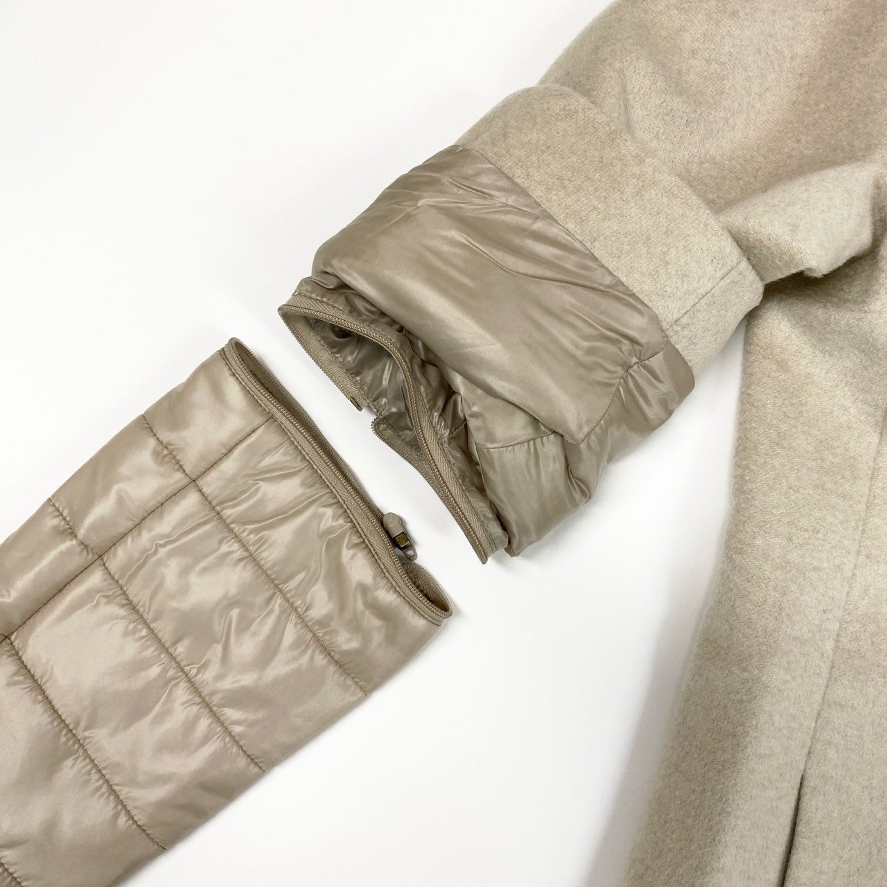 37a19 【未使用】 HERNO ヘルノ ピュアカシミア & ナイロンウルトラライトコート チェスターコート 2way ロング レディース 女性用 サイズ42 ライトベージュu02t