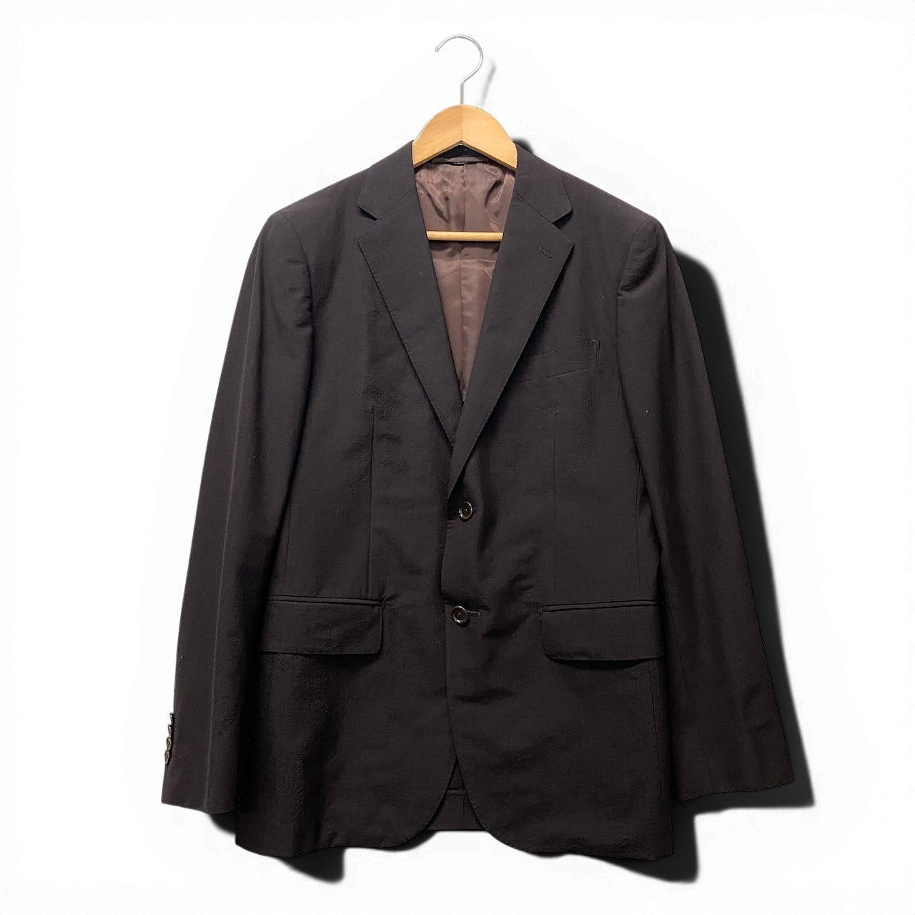 20f16 UNITED ARROWS ユナイテッドアローズ セットアップスーツ シングル 2B テーラードジャケット スラックスパンツ サイズ46 ブラウン系 メンズ 紳士服u02t
