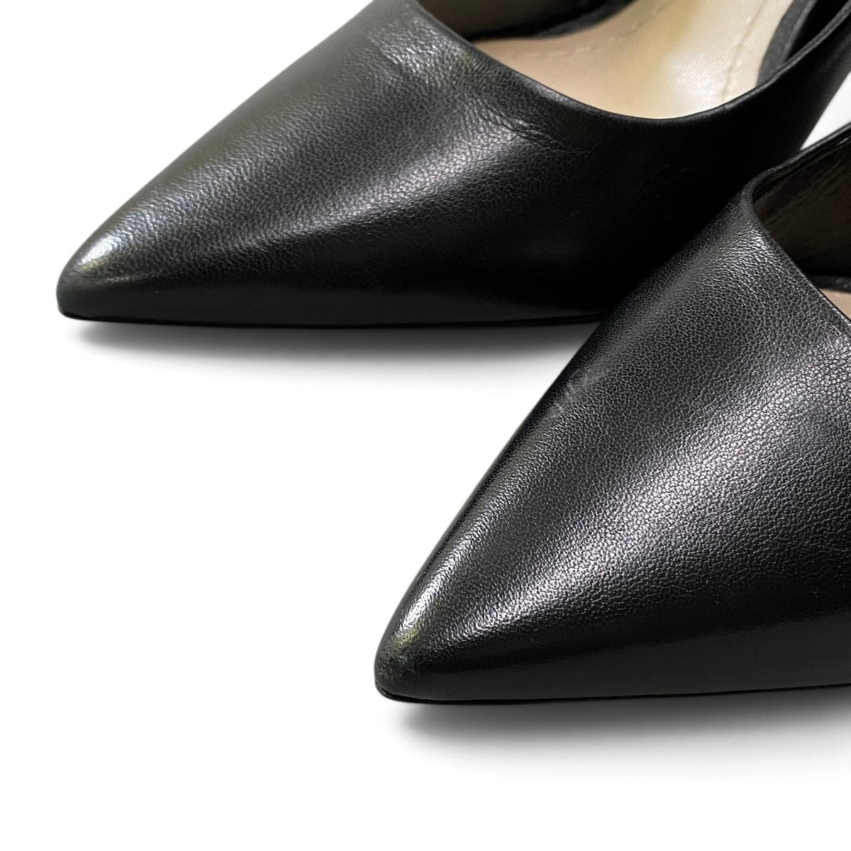 j13 【極美品】Christian Dior レザーパンプス ポインテッドヒールパンプス 39サイズ ブラック レザー レディース 女性用k02i