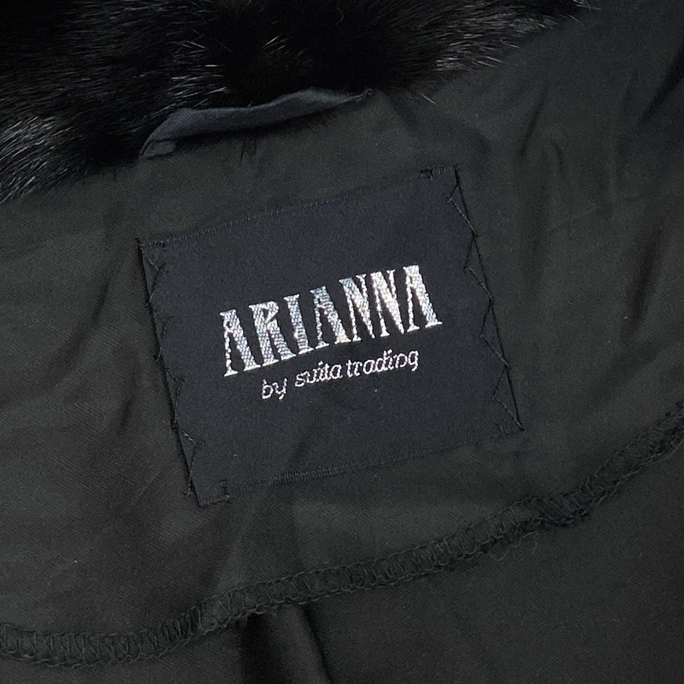 15i19 ARIANNA ダークミンク ミンクコート 毛皮コート ジャケット サイズF ブラック系 ミンクファー レディースu02t