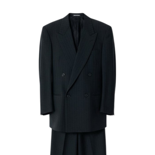 82c27 GIORGIO ARMANI ジョルジオアルマーニ セットアップスーツ フォーマル テーラードジャケット ストライプ イタリア製 メンズ 男性用 48 グリーンo07t