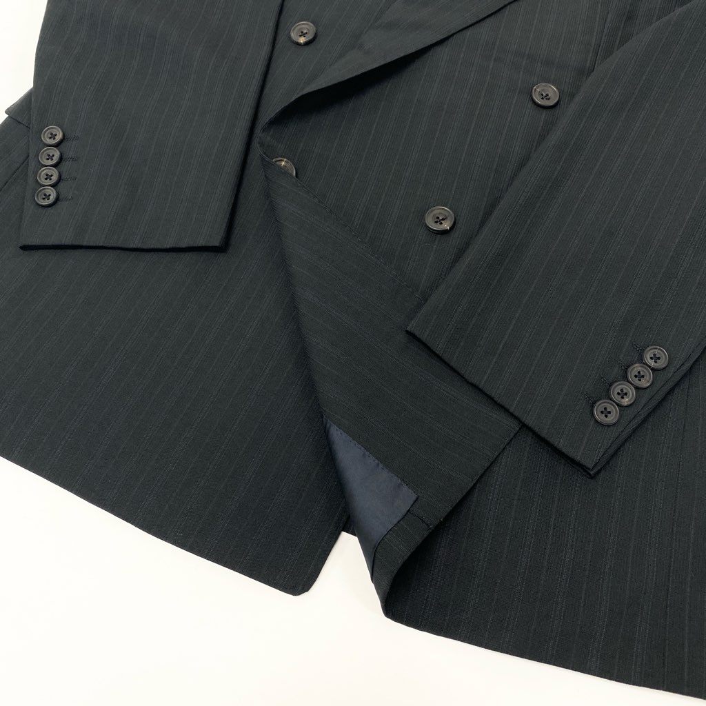 54l28 Burberrys バーバリーズ スーツセットアップ テーラードジャケット スラックスパンツ ストライプ 94-84-165 AB4 ネイビー ウール100％ メンズ 男性用o07t