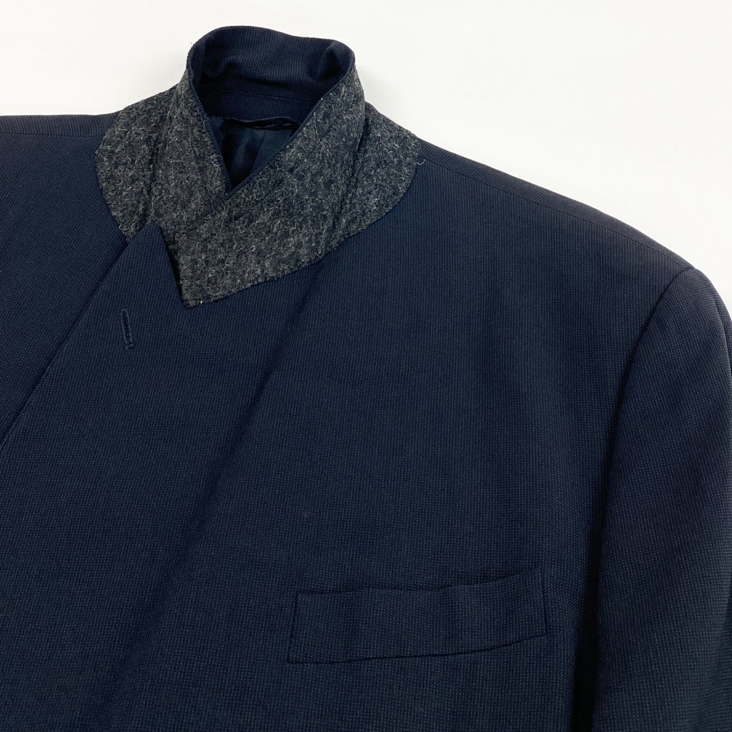 52l20 GIORGIO ARMANI ジョルジオ アルマーニ イタリア製 ダブルプレスト セットアップ スーツ ジャケット パンツ 48 ネイビー ウール メンズo07t