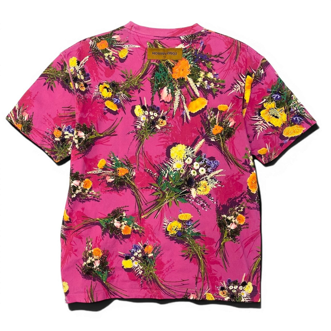 Id15 LOUIS VUITTON ルイヴィトン フラワーエンブロイダリー Tシャツ Flour Embroidery T-Shirt サイズM ピンクt18r