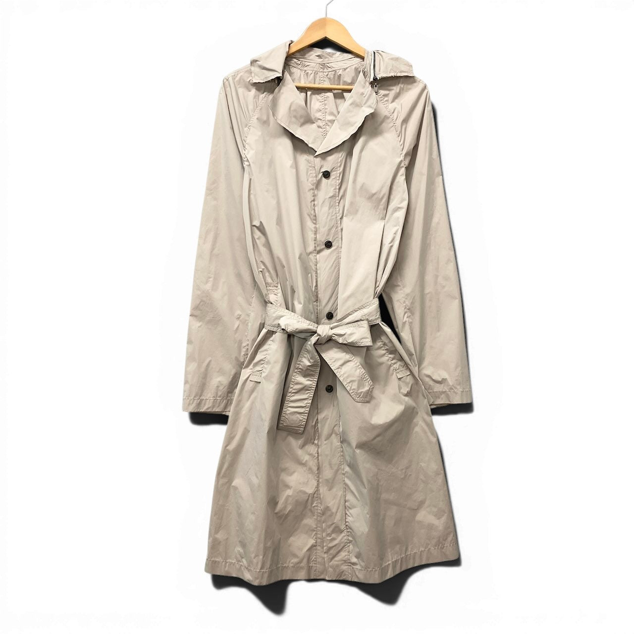 12f17 LANVIN ランバン 2way スプリングコート ロングコート 伸縮ストレッチ 薄手 サイズ46 グレージュ メンズ 紳士服u02t