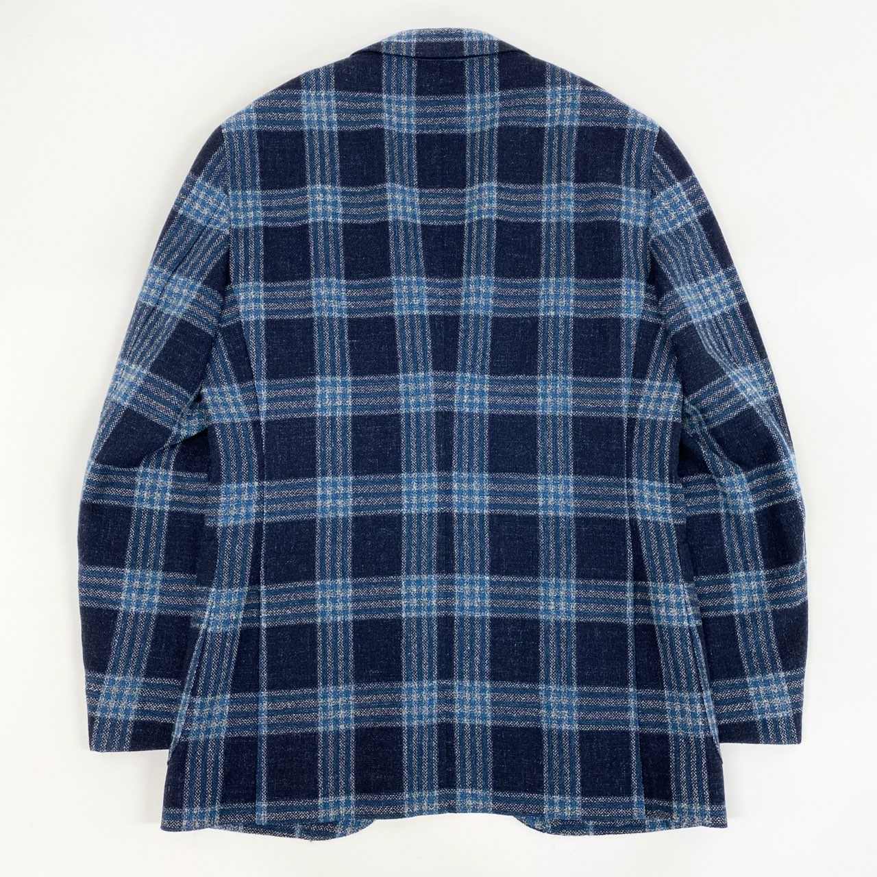 43f25 【美品】BEAMS F ビームスF CANONICO Vintage カノニコ ウールシルクリネン混紡 3B ドレスジャケット サイズL相当 ネイビー メンズ アンコン テーラードJK