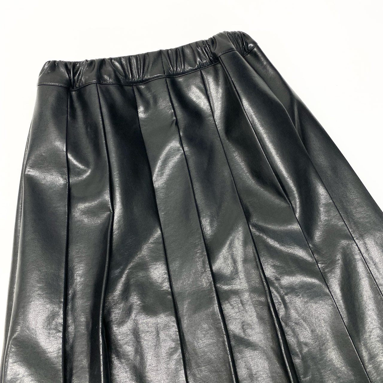 Ac5 tricot COMME des GARCONS トリココムデギャルソン 2019 エコレザー プリーツスカート フレアスカート TE-S004 ブラック レディースu02t