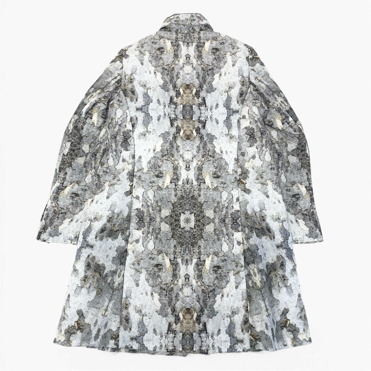 72a28 【美品】colomba leddi コロンバ レッディ 中綿ジャケットコート スタンドカラーナイロンコート 総柄 42サイズ グレー系 ナイロン100％ レディースu02t