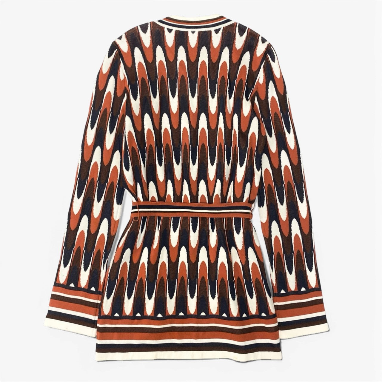 Ec5 Salvatore Ferragamo サルヴァトーレフェラガモ ロングスリーブカーディガン 総柄 幾何学模様 Sサイズ マルチカラー レディース 女性用o07t