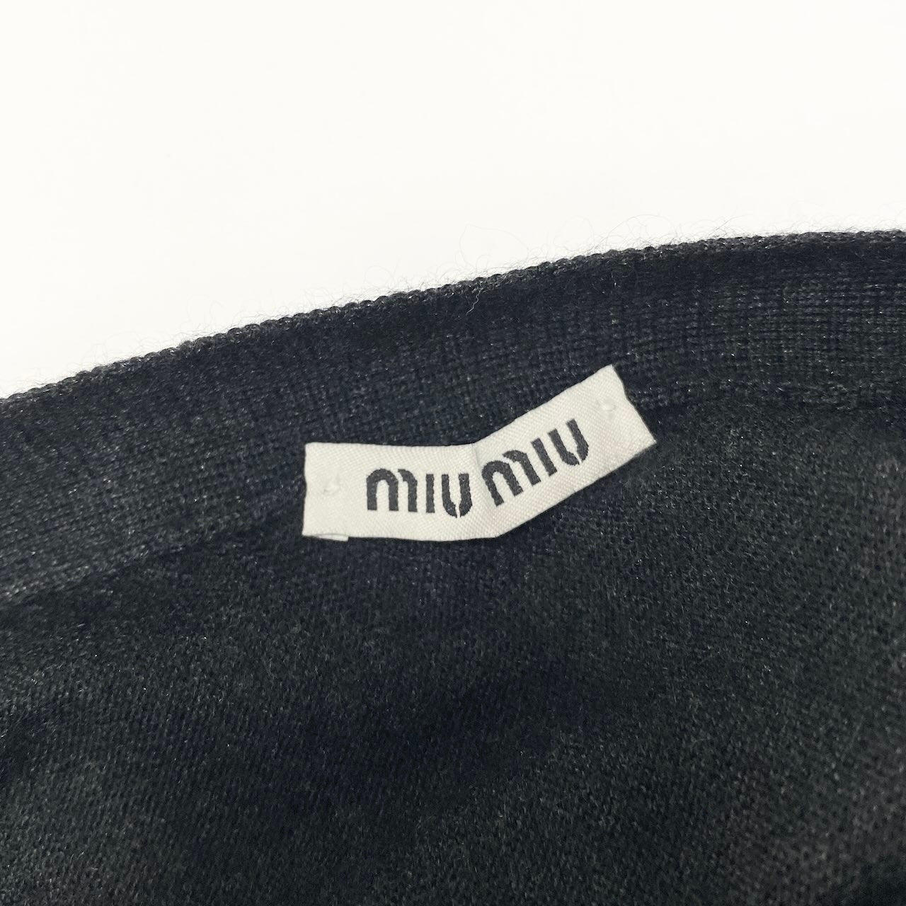Ed27 miu miu ミュウミュウ ニットカーディガン アシンメトリーデザイン フリル AMM1 2009 470 サイズ36 ブラック カシミヤ シルク レディース 女性服u02t