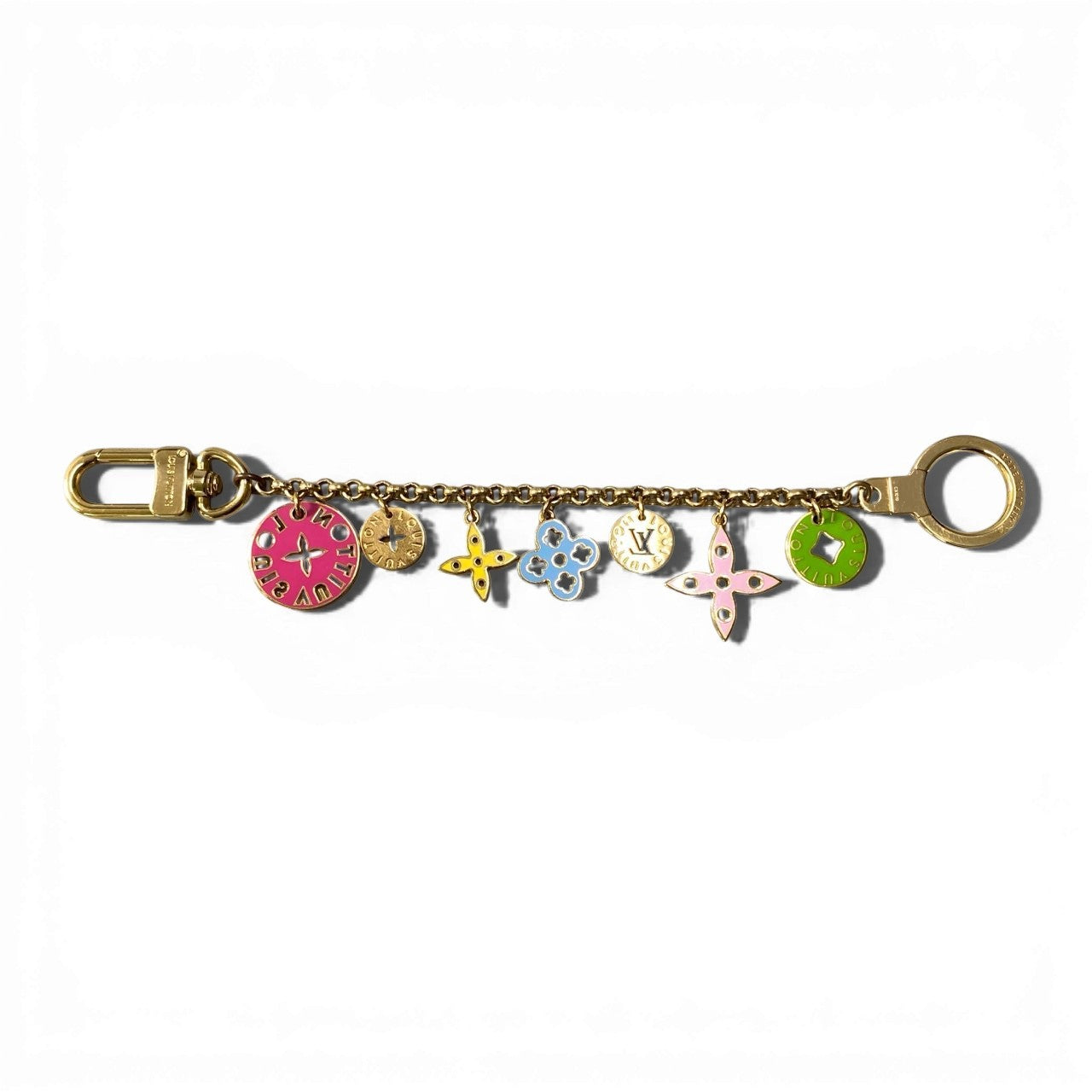 @ b5ルイヴィトン ポルト クレ シェンヌ ルーピング キーホルダー バッグチャーム  マルチカラー 小物ta1