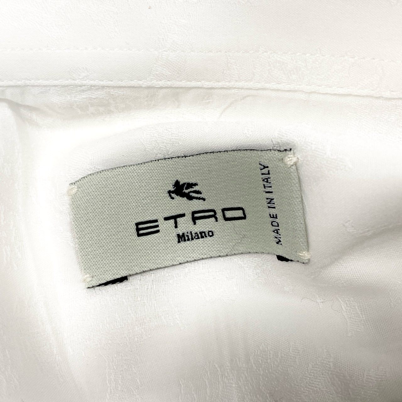 5c2 【美品】 ETRO エトロ ペイズリー柄 ロングスリーブシャツ コットンシャツ 総柄 イタリア製 メンズ 紳士服 サイズ43 ホワイト 綿100％u02t