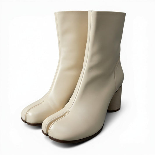 Maison Margiela メゾンマルジェラ 足袋ブーツ タビブーツ サイズ37 1/2 クリーム レザー レディースta1