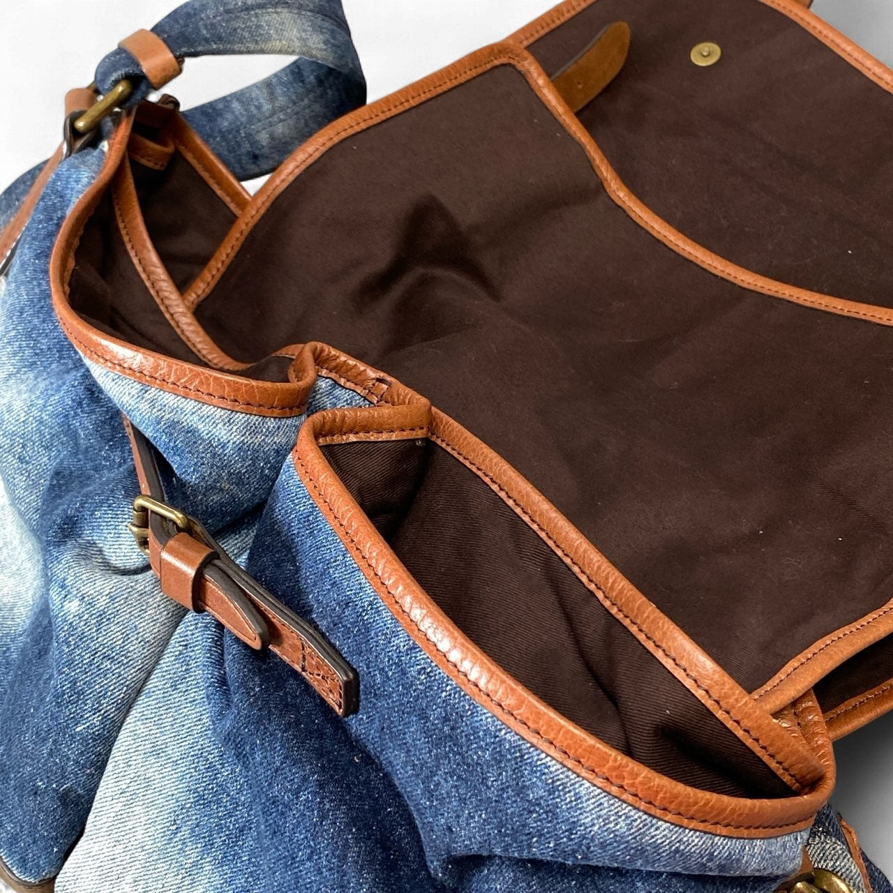 ak18 D&G DOLCE&GABBANA ドルチェ＆ガッバーナ 00’ｓ Vintage doubleflap denim Shoulderbag メンズ ショルダーバッグk02i