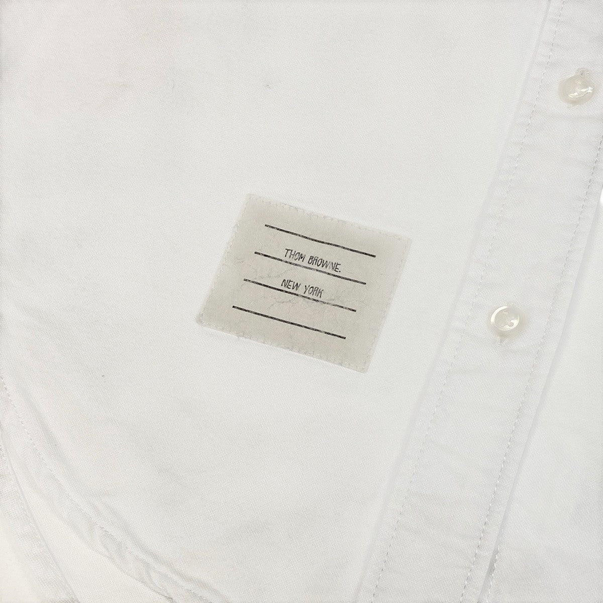 Eg19 THOM BROWNE. トムブラウン  ノースリーブ チュニックシャツ サイズ36 ホワイト コットン100％ レディースu02t