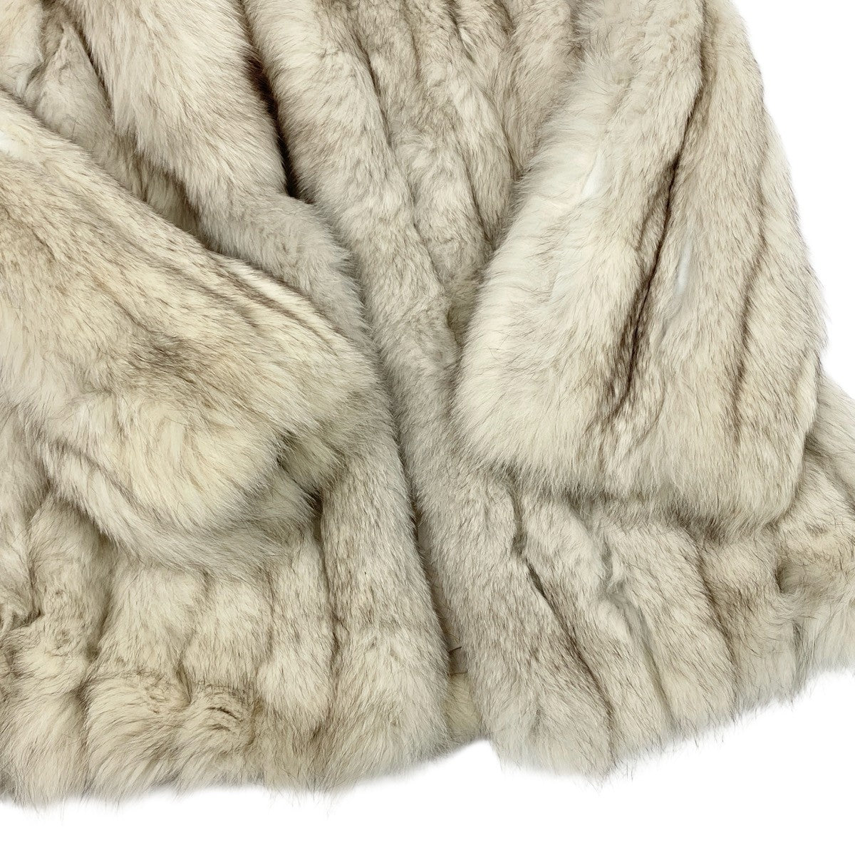 24j7 ブルーフォックス ファーコート サイズF ホワイト 本毛皮 Blue Fox Fur Coat リアルファーt18r