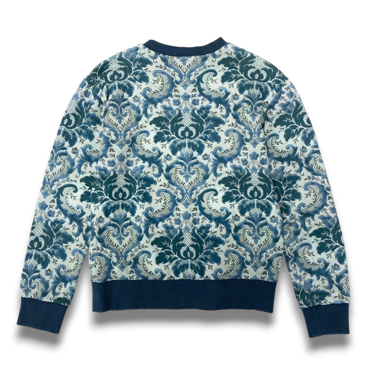 84c19 DOLCE&GABBANA ドルチェアンドガッバーナ ドルガバ D&G 長袖スウェット クルーネック 花柄 メンズ 男性用 44 ネイビー コットン100％u02t