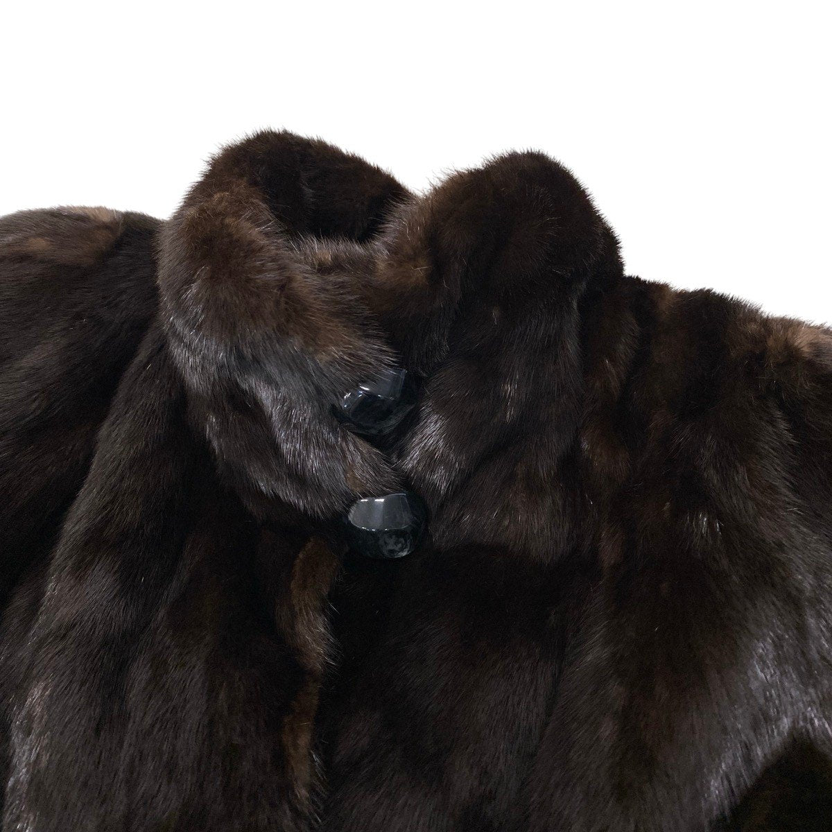 92h8 デミバフミンク ロングファーコート ハイネック サイズ13 茶系 本毛皮 Mink Fur Long Coatt18r