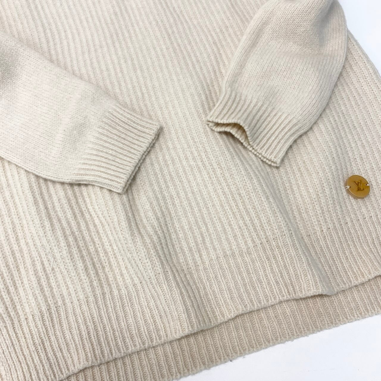 Id2 《美品》 LOUIS VUITTON ルイヴィトン カシミヤブレンド Vネックセーター Cashmere Blend V Neck Sweater サイズS アイボリーt18r