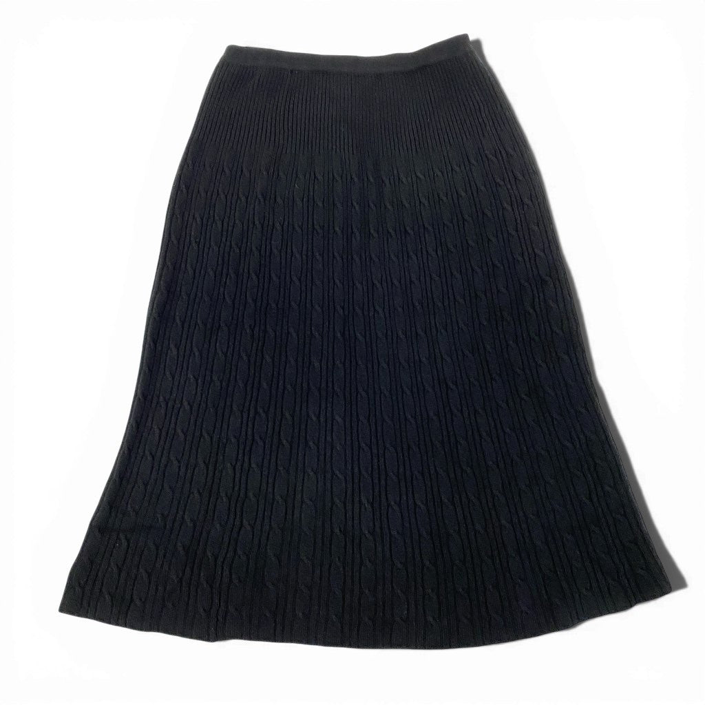 43l25《美品》 BALLANTYNE バランタイン ピュアカシミヤ 100％ ニットスカート サイズ14 ブラック PURE CASHMERE スコットランド製 タグ付きt18r