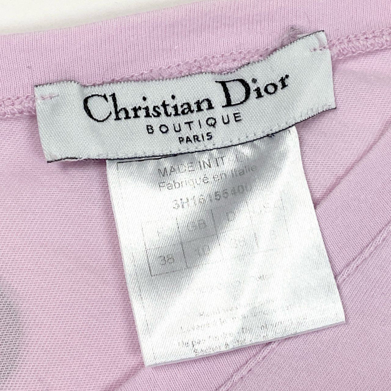 Ib2 Christian Dior クリスチャンディオール ガリアーノ期 J’ADORE ロゴ 半袖Tシャツ カットソー 3H16155400 38 ピンク コットン レディースu02t