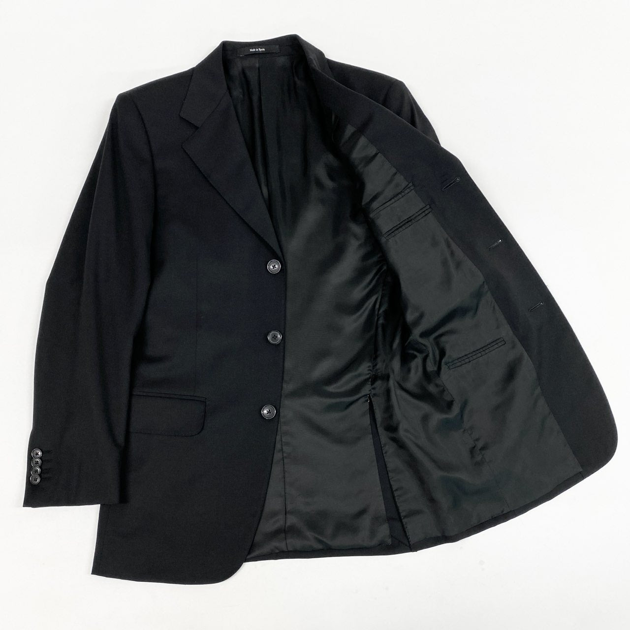 86l20 Ermenegildo Zegna エルメネジルドゼニア スーツセットアップ テーラージャケット スラックス 44サイズ ブラック メンズk02i