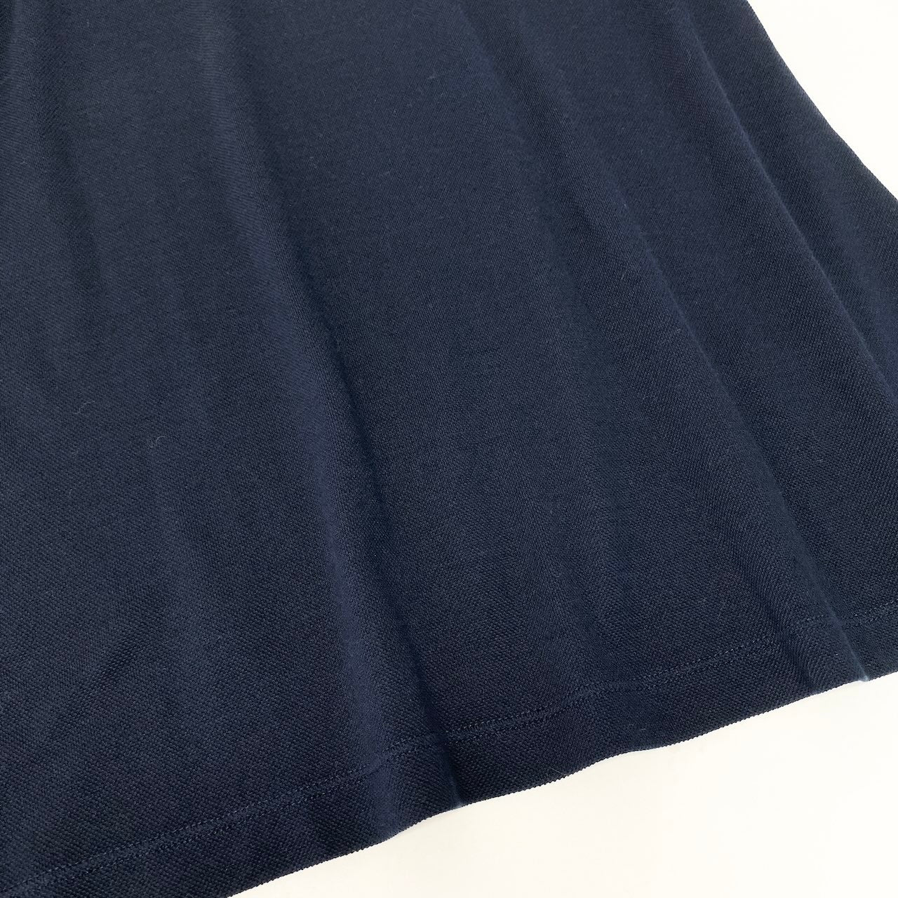 22e7 GIORGIO ARMANI ジョルジオアルマーニ オープンカラー ニットカットソー 半袖 トップス ポケットロゴ刺繡 シルクブレンド サイズ46 ネイビー メンズ 紳士服u02t