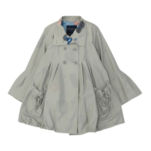 72a28《美品》 TOKUKO 1er VOL トクコプルミエヴォル 薄手コート ジャケット 裏地総柄 Aライン 9 ベージュ ポリエステル レディースu02t