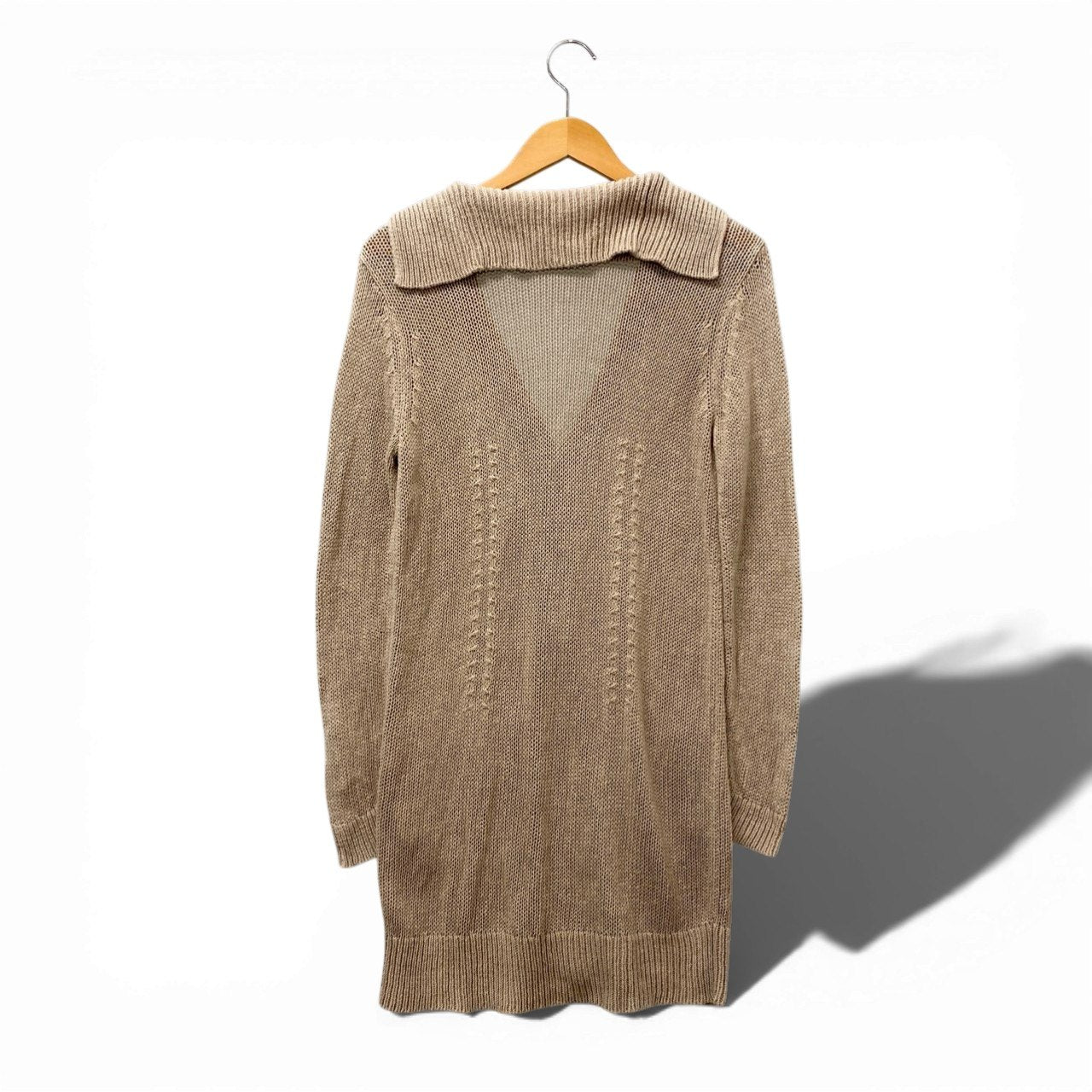 58b17 FOXEY フォクシー ローゲージニット ロングカーディガン 長袖 レディース 女性用 35497 Free ベージュ コットンリネンu02t