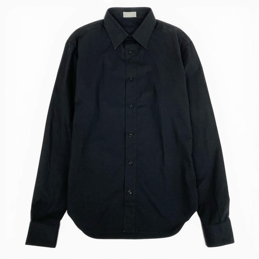 13l27 Dior HOMME ディオールオム 2007AW エディ期 長袖シャツ ドレスシャツ トップス 39 ブラック コットン メンズ 男性用u02t