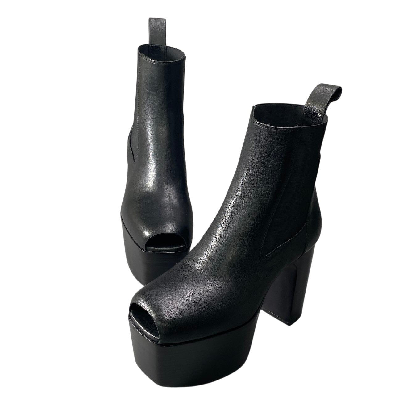 f12《極美品》 Rick Owens リックオウエンス オープントゥ キスブーツ Open Toe Kiss Boots RP20S1840LSL サイズ37 ブラック イタリア製 シューズt18r