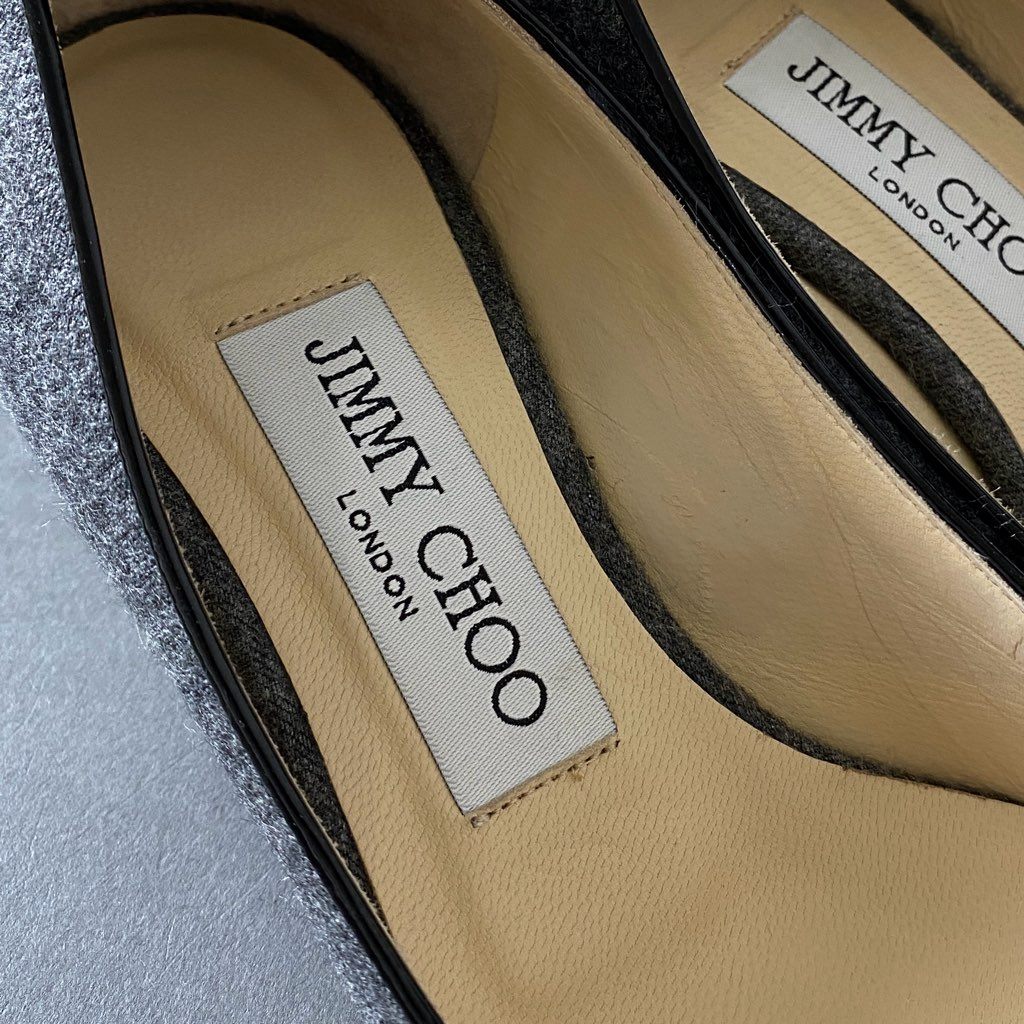 5g17 【イタリア製】　JIMMY CHOO ジミーチュウ ESME50 ピンヒールパンプス サイズ35 グレー レディース