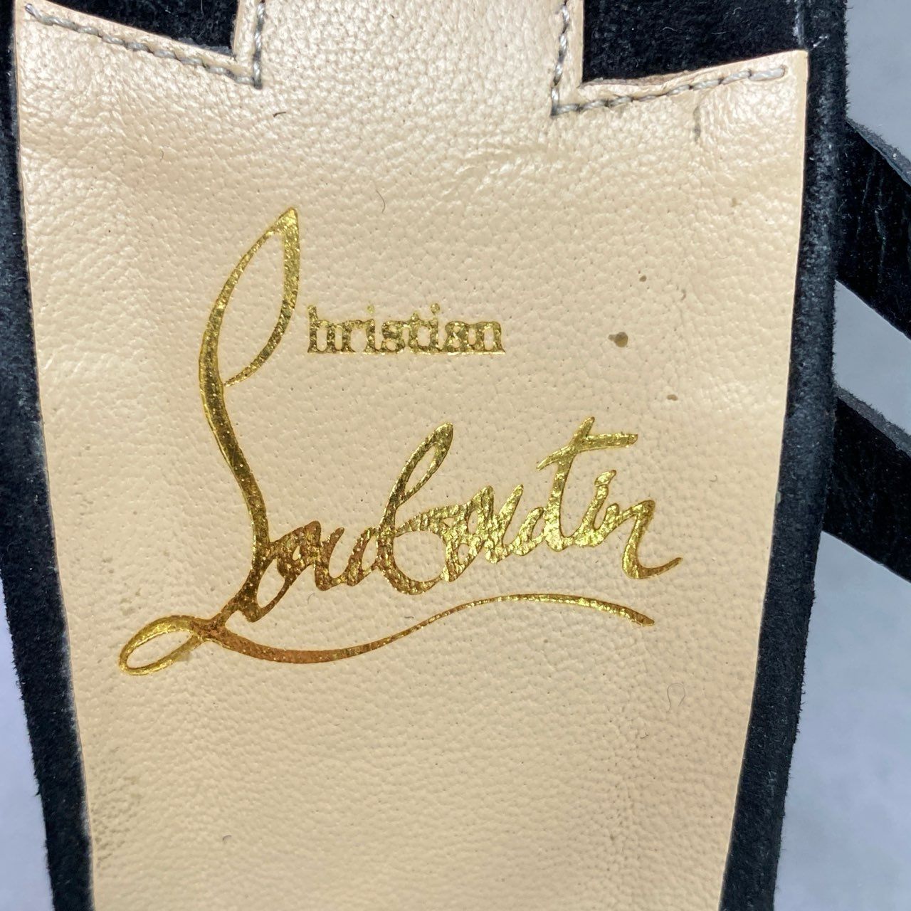 5e30 《極美品》 Christian Louboutin クリスチャンルブタン RENEE STRASS 100 ラインストーン クリスタルヒールサンダル 36 ブラック スエードレザー パンプス 箱付き