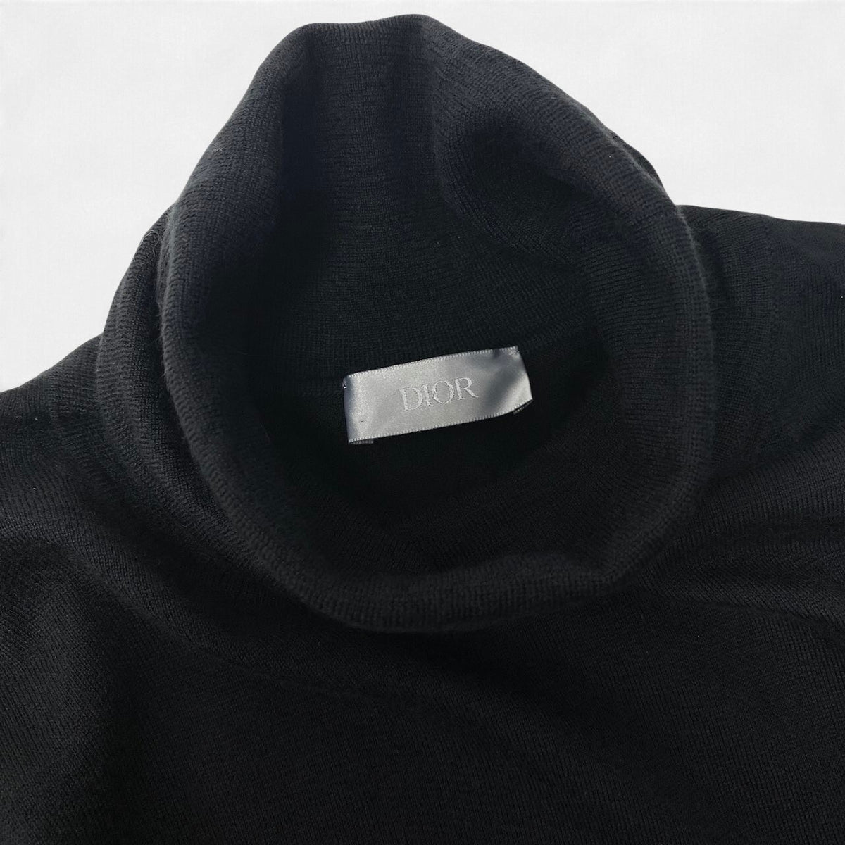 9j16 【美品】 DIOR HOMME ディオールオム ロングスリーブ タートルネックセーター カシミヤニット 833M693BT128 サイズL ブラック カシミヤ メンズu02t