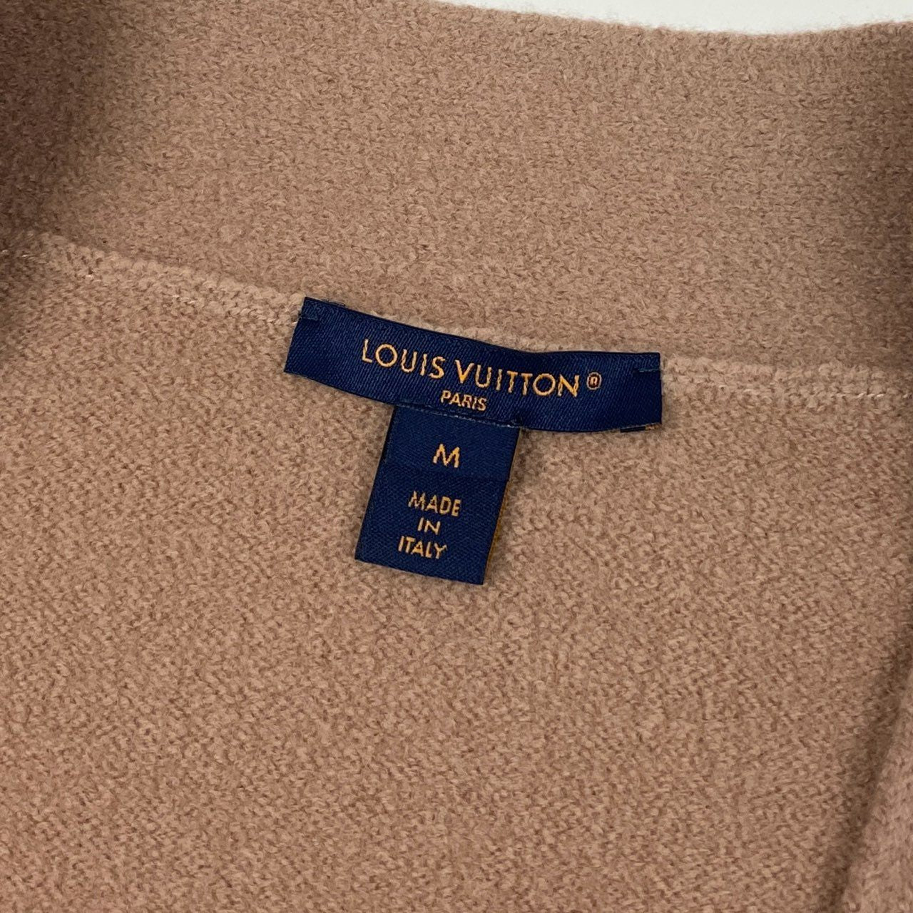 Eb19 LOUIS VUITTON ルイヴィトン ロングカーディガン ウールニット コーディガン アンカーボタン Long Knit Cardigan Sweater M ピンクベージュ系 ウール100％t18r