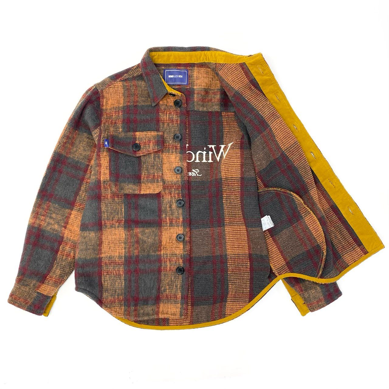 32a29【美品】WIND AND SEA ウィンダンシー 23AW SHAGGY PLAID CPO SHIRT JAKET チェックシャツジャケット WDS-O-FAL-24-Q1-JK-08 Mサイズ マルチカラー メンズo07t