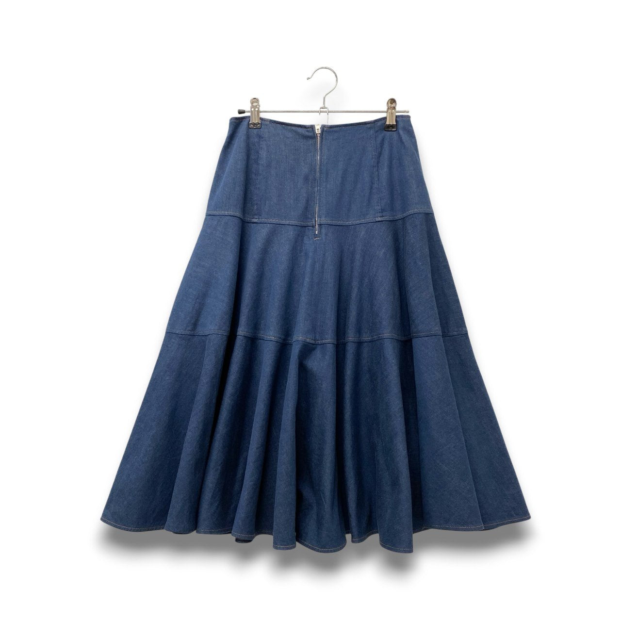 87c6 ADEAM アディアム 2023SS フレア デニムスカート サイズ0 インディゴ レディース 女性用k02i