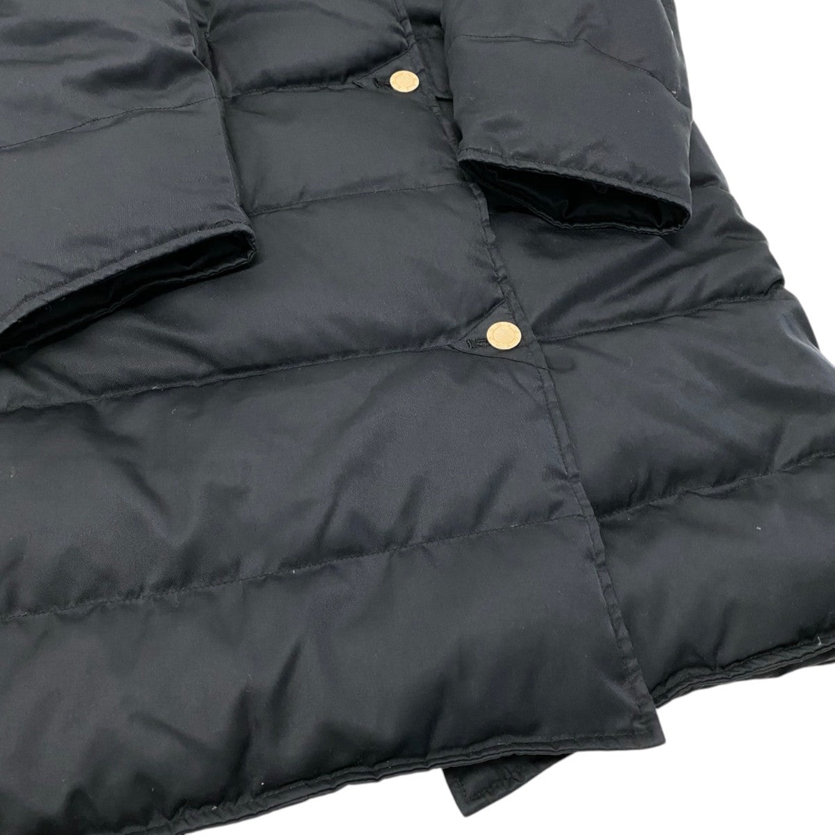 46h19 GIVENCHY ジバンシー ダウンコート 金ボタン 天然羽毛100％ ロングコート ジップアップ GSL4614-6 M ブラック レディース 女性用u02t