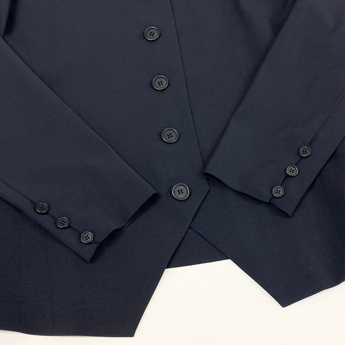 Eg11 Christian Dior クリスチャンディオール セットアップ スカートスーツ ノーカラージャケット フレアスカート サイズ13 ネイビー レディースo07t