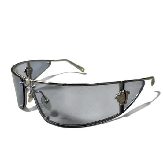 h20 VERSACE ヴェルサーチ サイドレンズサングラス Side-Shield Sunglasses MOD.N23 シルバー クリアブルーt18r