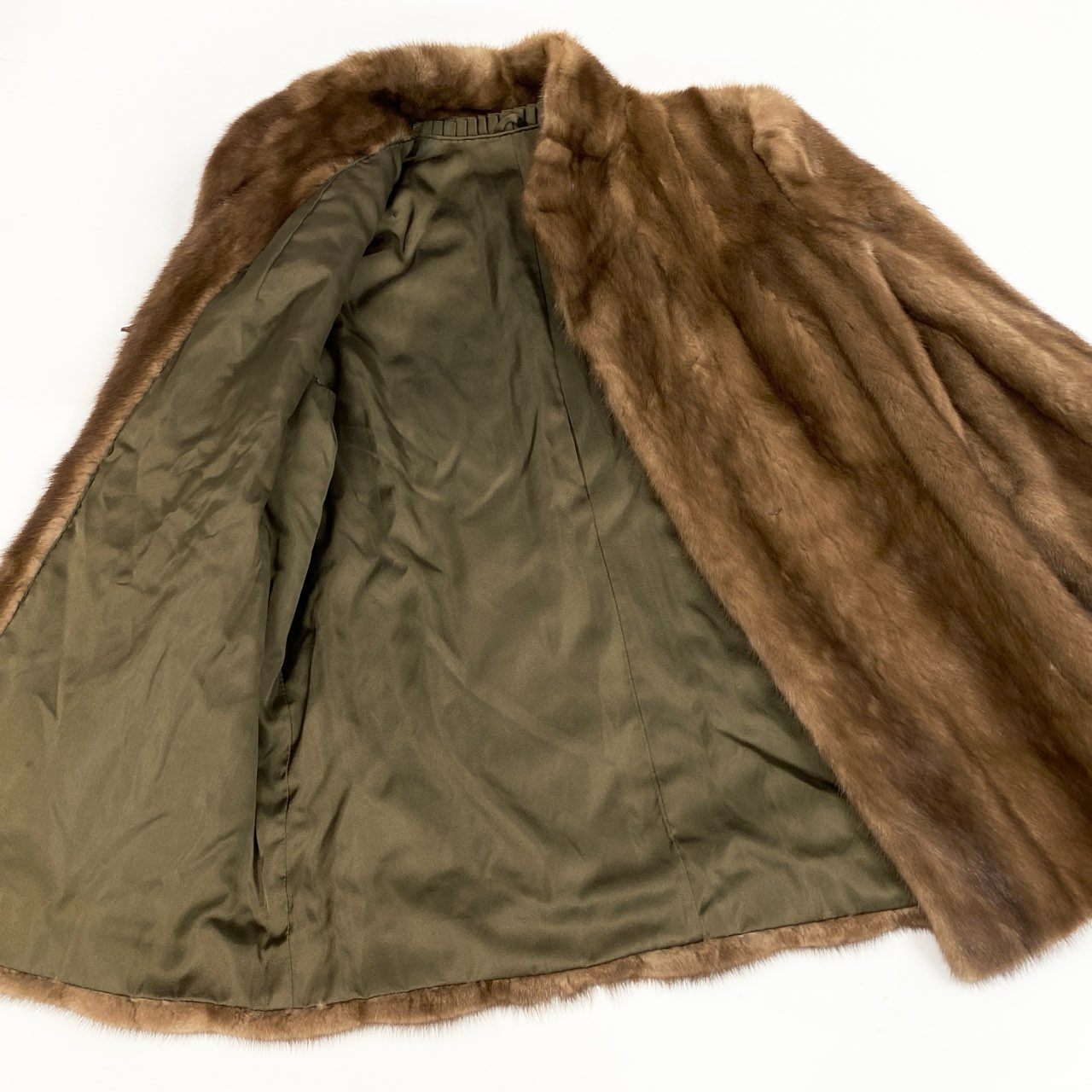 16a16 定価95万 パステルミンク ロングコート サイズ13 ブラウン 本毛皮 Pastel Mink Fur Coatt18r