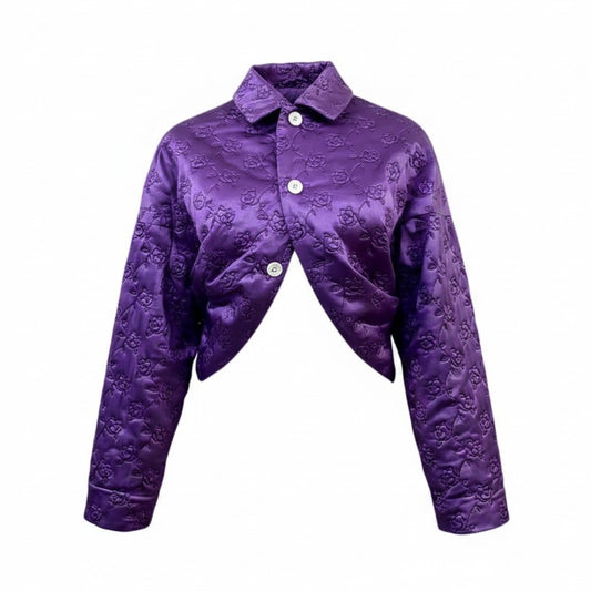 e11 tricot COMME des GARCONS 変形ジャケット 花柄刺繍ジャケット TB-04017M Mサイズ パープル TB-04017M レディース 女性用u02t