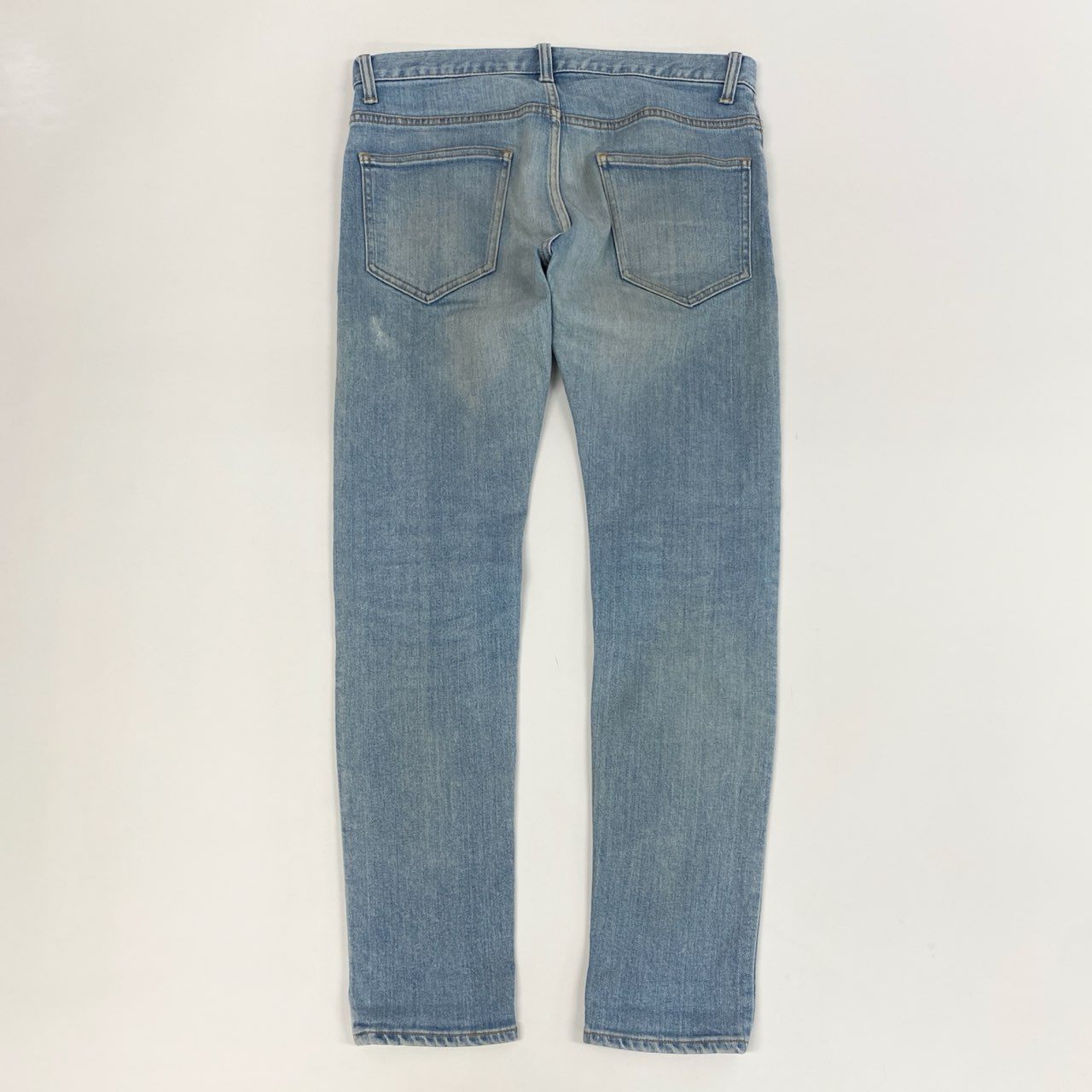 1j27《美品》RonHerman ロンハーマン スリムフィット デニムパンツ ダメージ加工 ボタンフライ 2520600093 Sサイズ ブルー メンズu02t