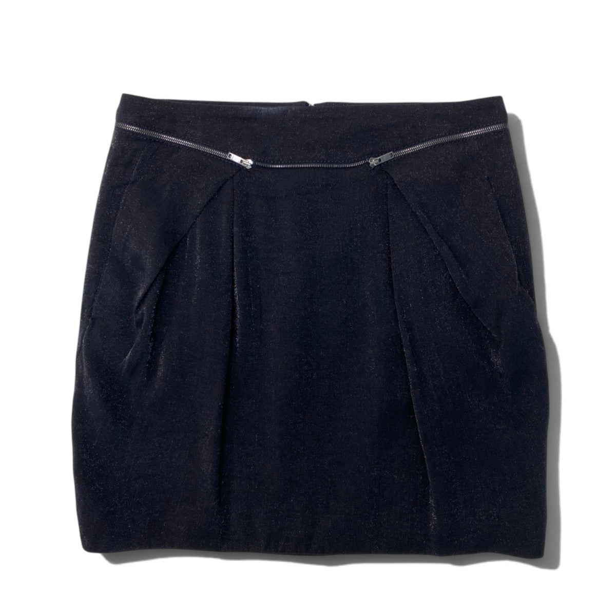 30j4 GUCCI グッチ 2009年 ミニスカート ラメ ジップデザイン イタリア製 38サイズ ブラック レディース 女性用u02t