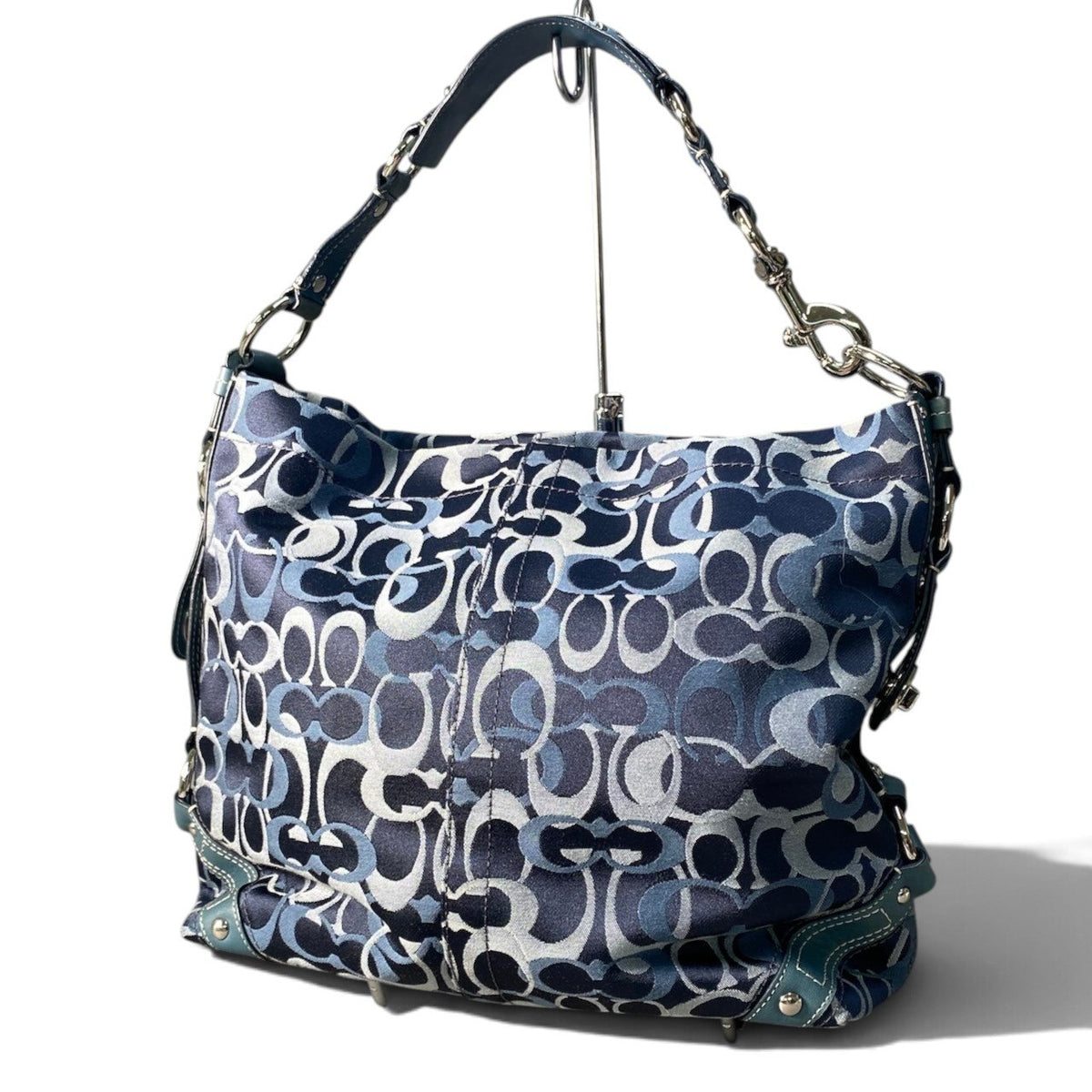 i7 COACH コーチ シグネチャー ショルダーバッグ Vintage Signature Shoulder Bag F13981 ブルーt18r